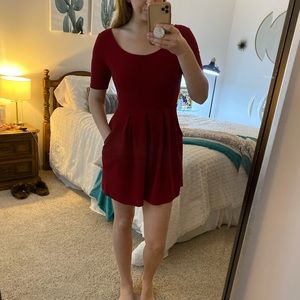 Red skater dress (POCKETS!)